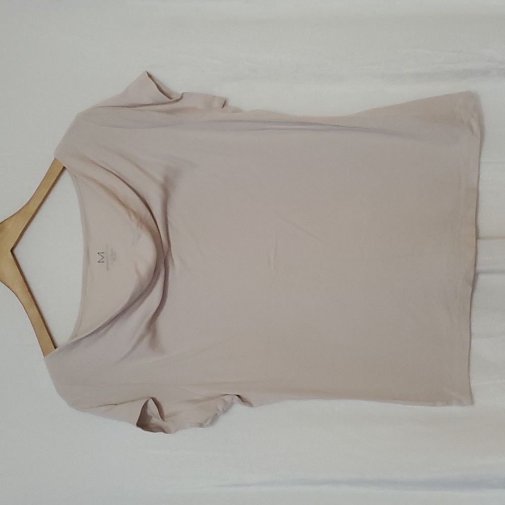 Magaschoni Light Cream Short Sleeves Top Size XL
